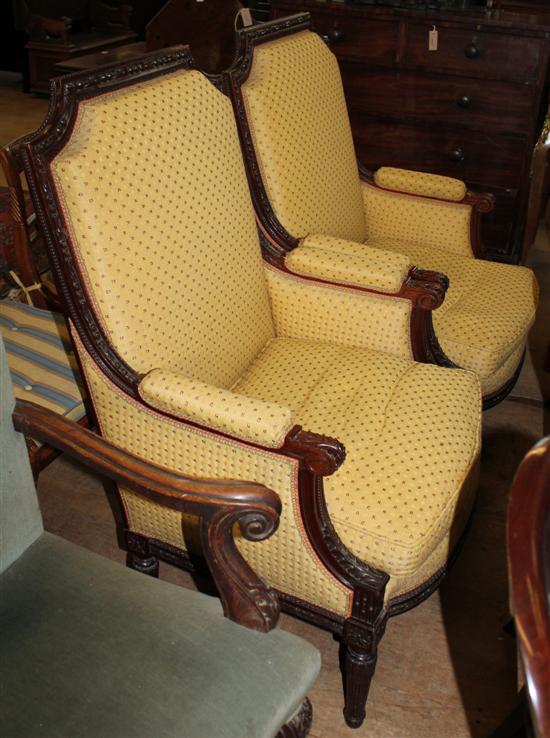 Pair mahogany  armchairs